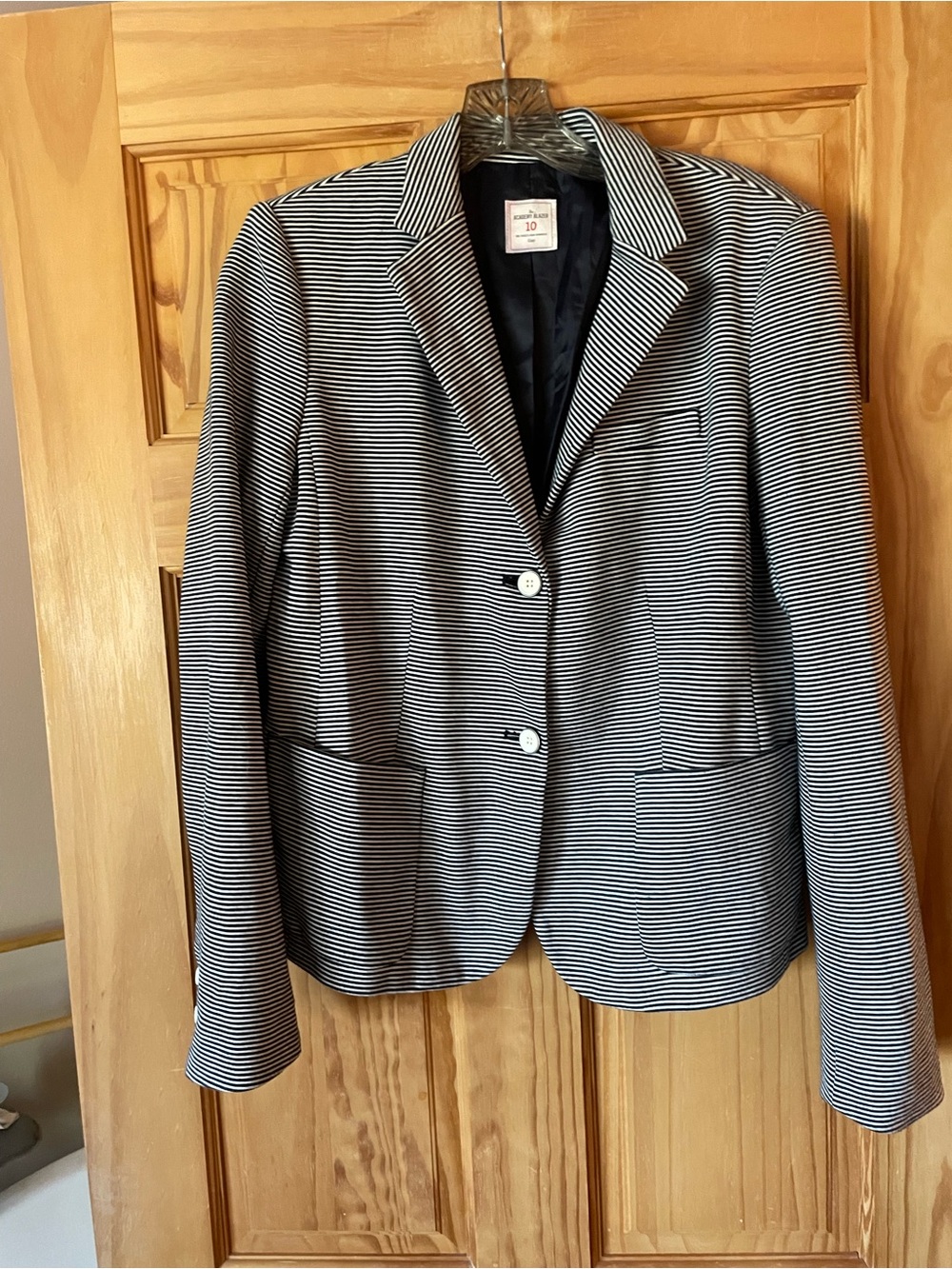 GAP Black and White Striped Blazer